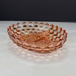 Vintage Colony Whitehall Peach Pink Divided Relish Tray Bowl